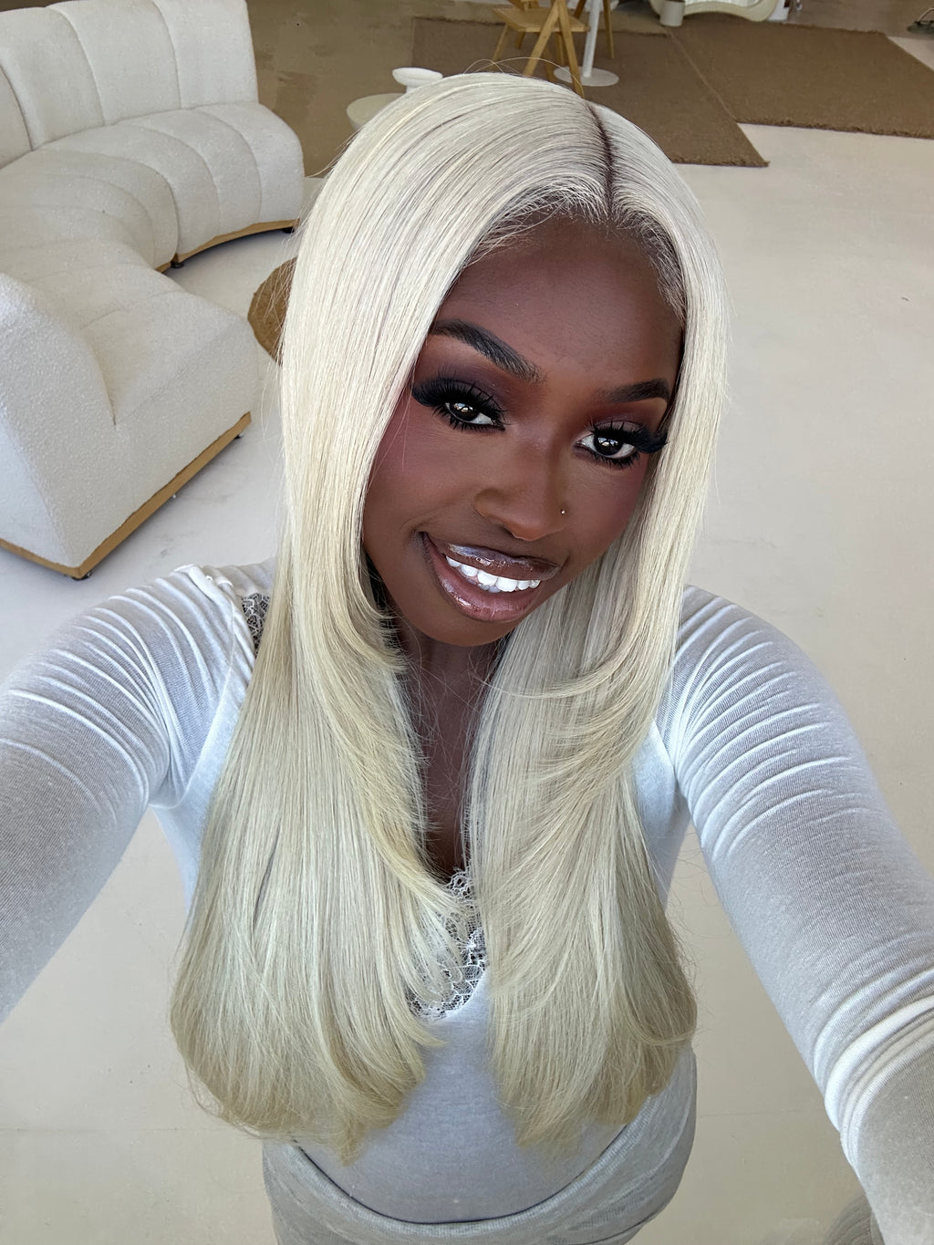 blonde pre-made wig